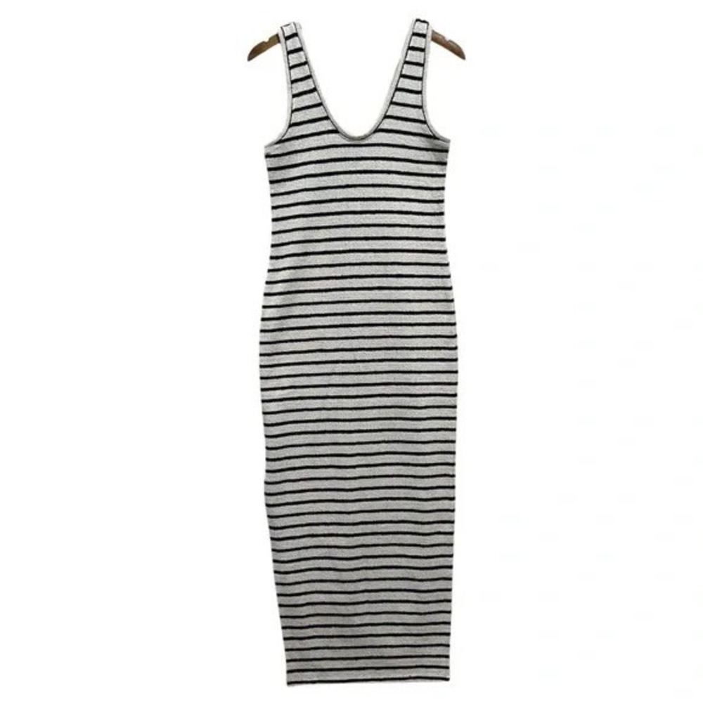 Splendid Collection Striped Knit Tank Midi Dress Ivory Navy NWOT‎ Sample Sale